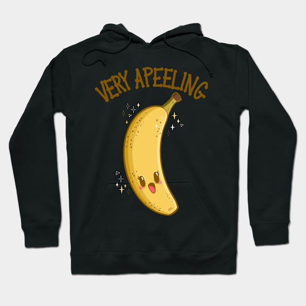 “Very Apeeling” Super Cute Grinning Banana Hoodie by CyndiCarlson